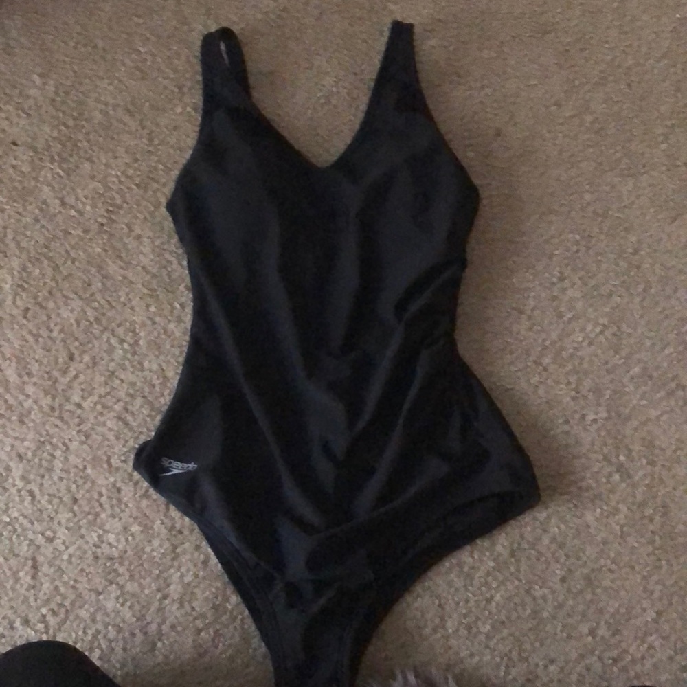 Black Speedo one piece swimsuit